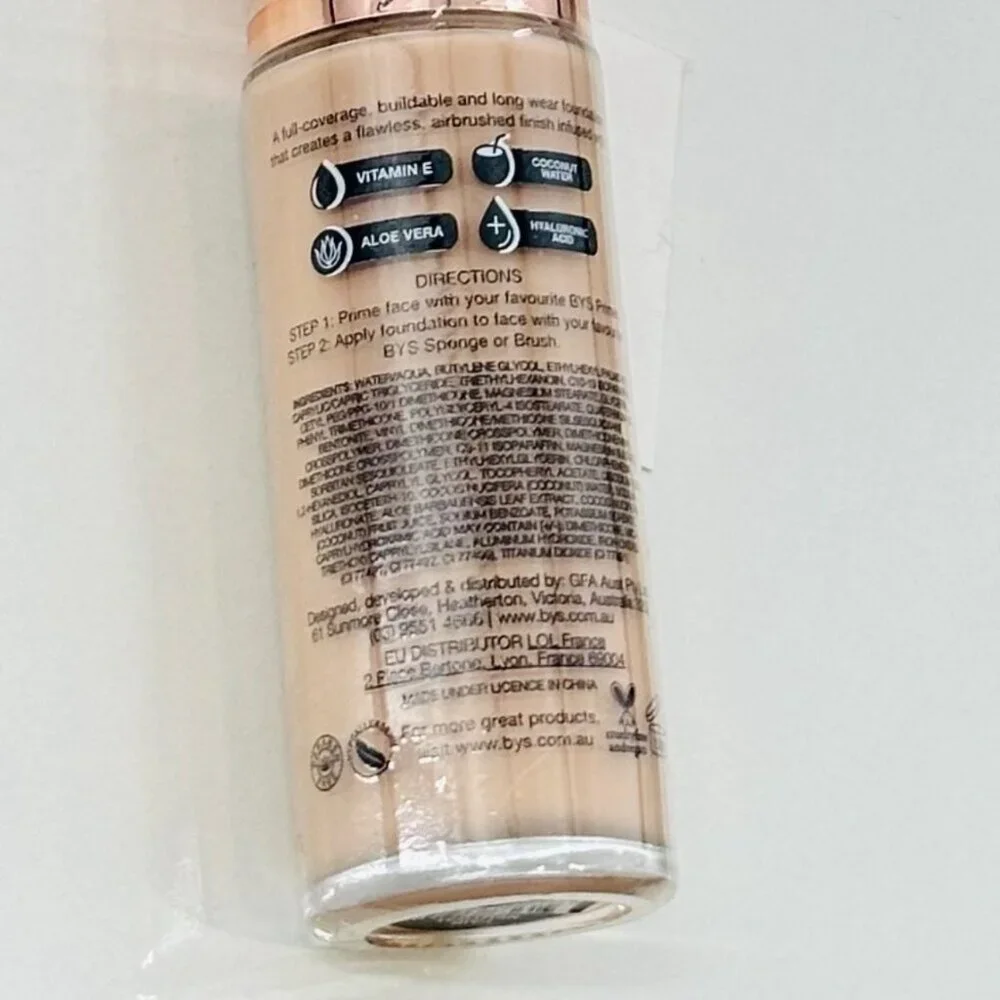 NEW! BYS Full Coverage Foundation Hyaluronic Acid Fair Neutral Nourishing & Hydr